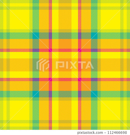Plaid check pattern. Seamless fabric texture. Tartan textile print. 112466698