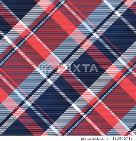 Sketching pattern seamless texture, yard check vector plaid. Tech textile tartan background fabric in blue and red colors. 112466712