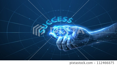 Compass in digital hand. business strategic explorer, Vision crisis, Mission path, Agency creative 112466875