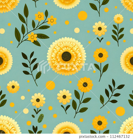 向日葵花卉圖案素材 112467132