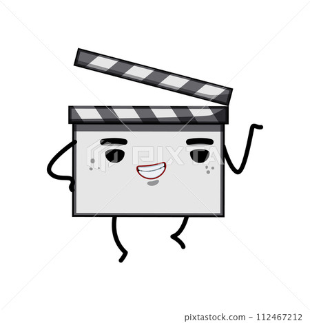 hollywood clapper board character cartoon vector illustration 112467212