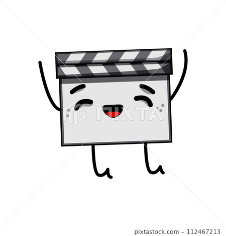 take clapper board character cartoon vector illustration 112467213