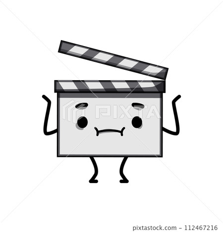 clap clapper board character cartoon vector illustration 112467216