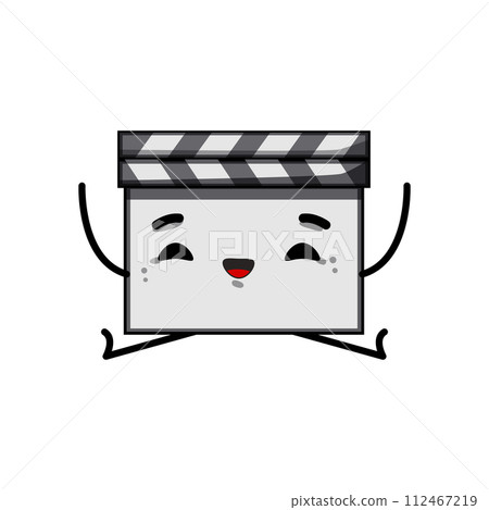 clap clapper board character cartoon vector illustration 112467219