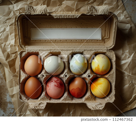 Artisanal Easter Egg Carton 112467362