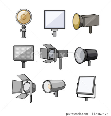 studio light set cartoon vector illustration 112467376