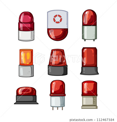 siren set cartoon vector illustration 112467384