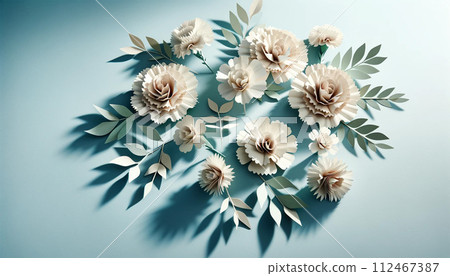 藍色背景上的康乃馨 112467387