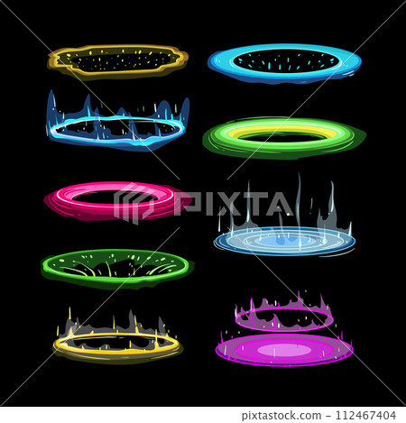 portal vfx set cartoon vector illustration portal vfx set cartoon vector illustration 112467404