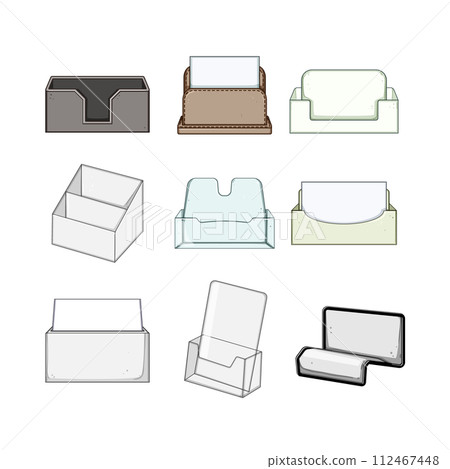 business card holder set cartoon vector illustration business card holder set cartoon vector illustration 112467448