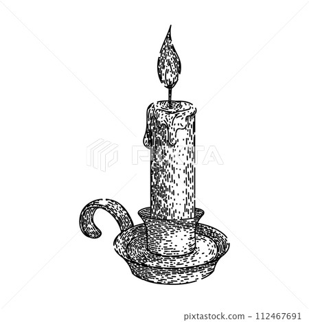 candle reading sketch hand drawn vector 112467691