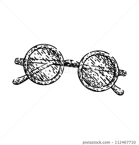 glasses reading sketch hand drawn vector 112467710