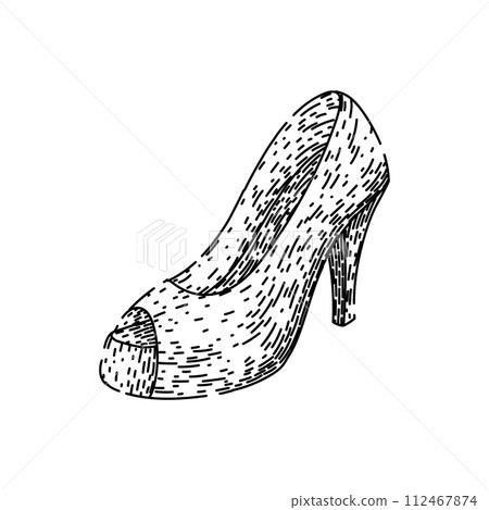 high heel shoes sketch hand drawn vector - Stock Illustration ...