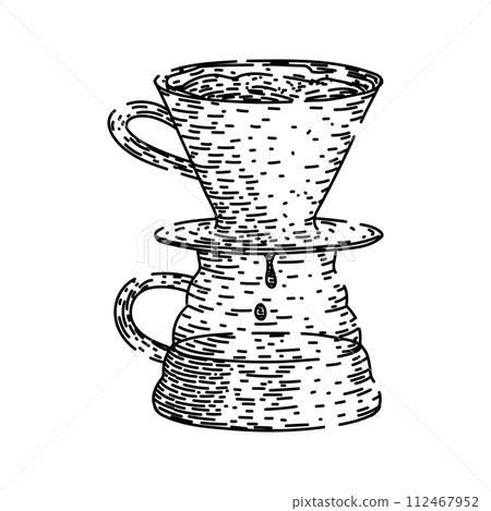 drip coffee shop sketch hand drawn vector 112467952