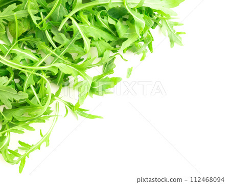 Fresh farm arugula on a white background 112468094
