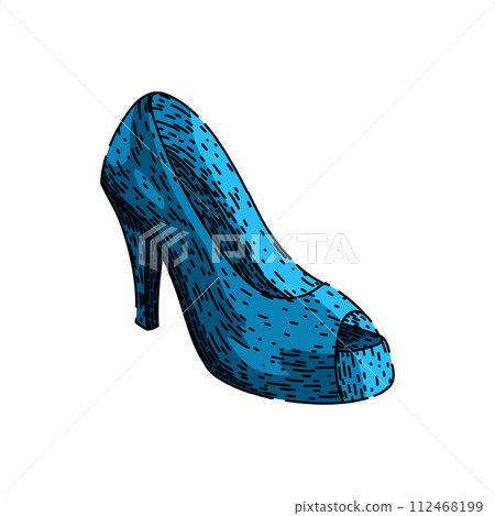 high heel shoes sketch hand drawn vector - Stock Illustration ...