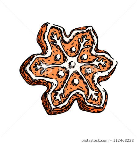 snowflake gingerbread sketch hand drawn vector snowflake gingerbread sketch hand drawn vector 112468228