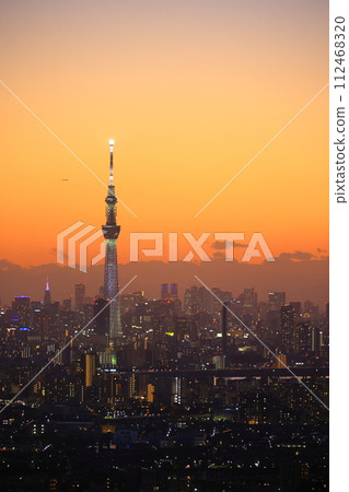東京市和黃昏的晴空塔 東京市和黃昏的晴空塔 112468320