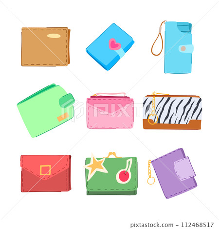 wallet set cartoon vector illustration 112468517