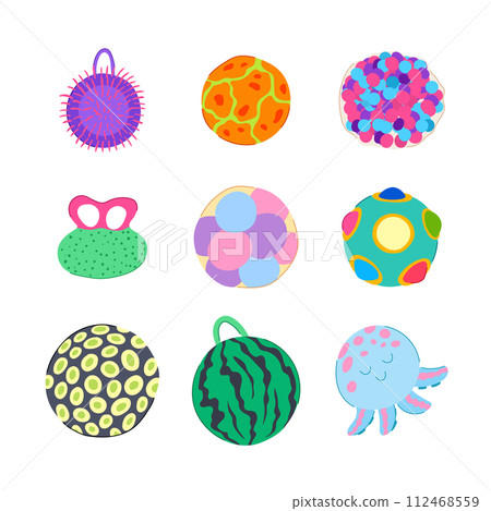 stress ball set cartoon vector illustration stress ball set cartoon vector illustration 112468559