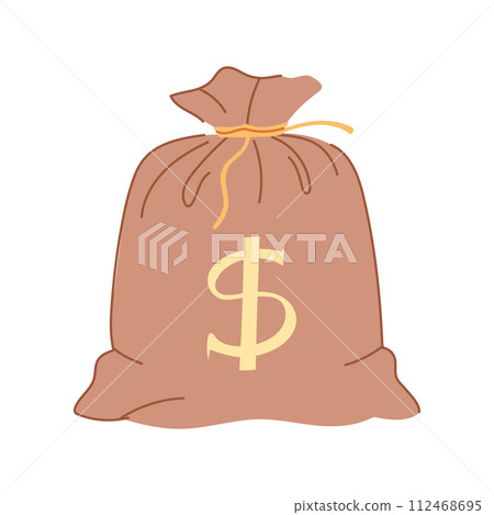 sack money bag cartoon vector illustration 112468695