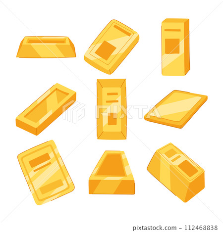 gold bar set cartoon vector illustration gold bar set cartoon vector illustration 112468838