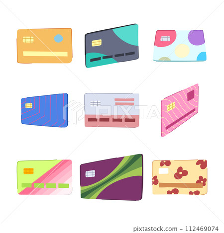 credit card set cartoon vector illustration 112469074