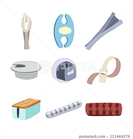 cable organizer set cartoon vector illustration cable organizer set cartoon vector illustration 112469279