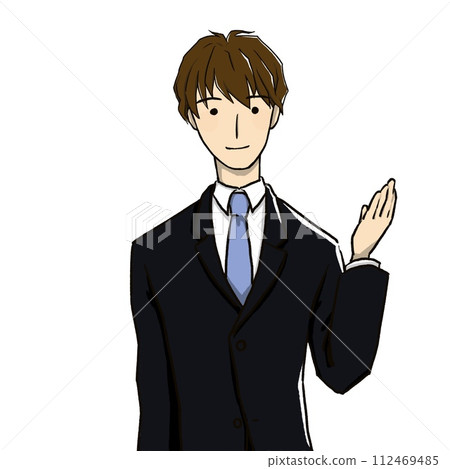 A man in a suit to guide 112469485