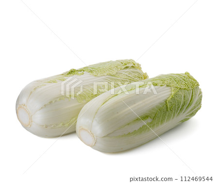 Fresh whole chinese cabbage isolated on a white background. 112469544
