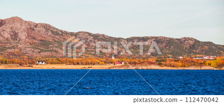 Norwegian panoramic coastal landscape 112470042