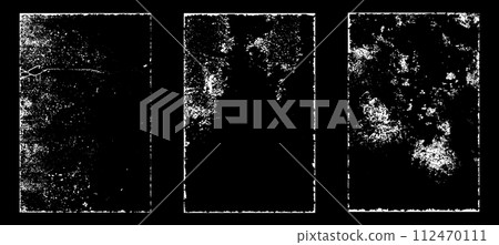 Black and white grunge. Distress overlay texture. Abstract surface dust and rough dirty wall background concept. Distress illustration simply place over object to create grunge effect. Vector EPS10. 112470111