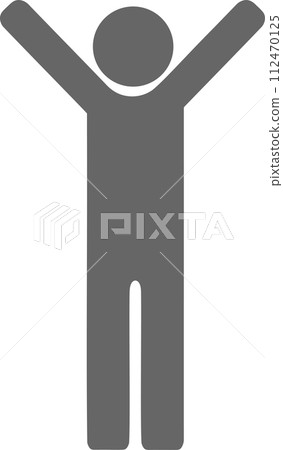 People pictogram Banzai icon whole body 112470125