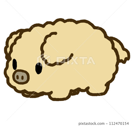 曼加利卡豬側躺著 112470154