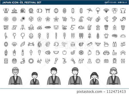 Vector icon set related to Japanese festivals Vector icon set related to Japanese festivals 112471413