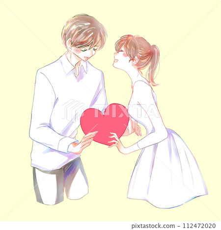 心紅色的男人和女人 112472020