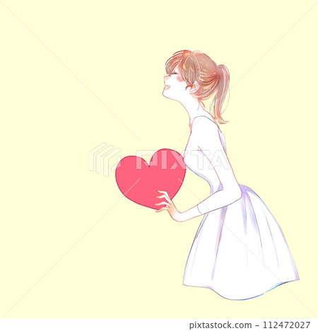Woman with heart red 112472027