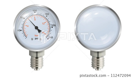Manometer gauge vector illustration isolated on white background Manometer gauge vector illustration isolated on white background 112472094