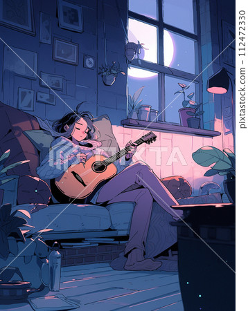 LoFi 女孩在深夜放鬆 112472330