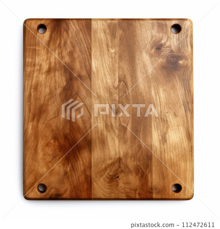 Wooden kitchen cutting board isolated with clipping path 112472611