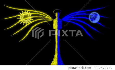 Angel of sun and moon fire and water 112472779