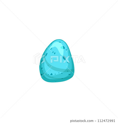 Bright blue pebble flat style, vector illustration Bright blue pebble flat style, vector illustration 112472991