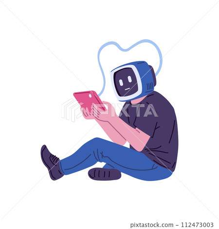 AI engaging with tablet vector illustration AI engaging with tablet vector illustration 112473003