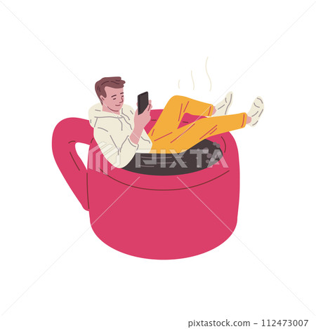 Connected coffee break vector illustration 112473007