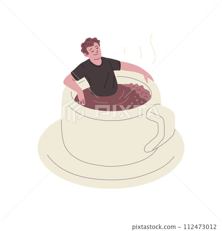 Serene coffee break vector illustration 112473012