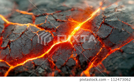 岩漿從破裂的熔岩中噴湧而出（AI 生成的圖像） 112473062