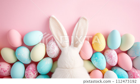 Bunny Ears Amidst Easter Eggs 112473192