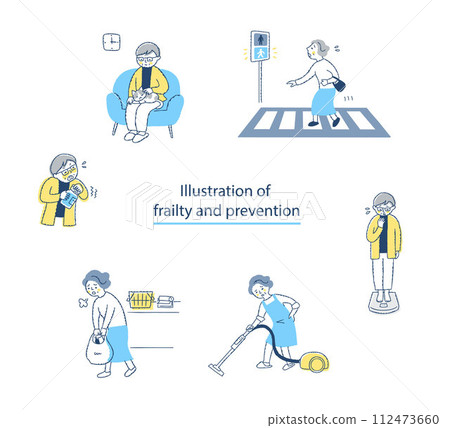 Frailty checklist 6 item illustrations 112473660