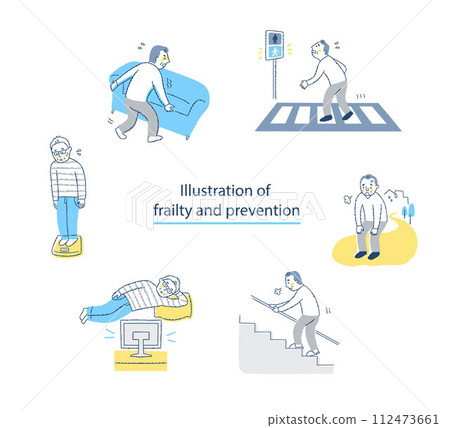 Frailty checklist 6 item illustrations 112473661