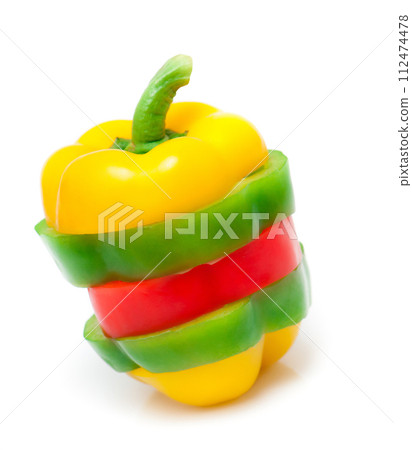 chopped bell peppers isolated chopped bell peppers isolated 112474478
